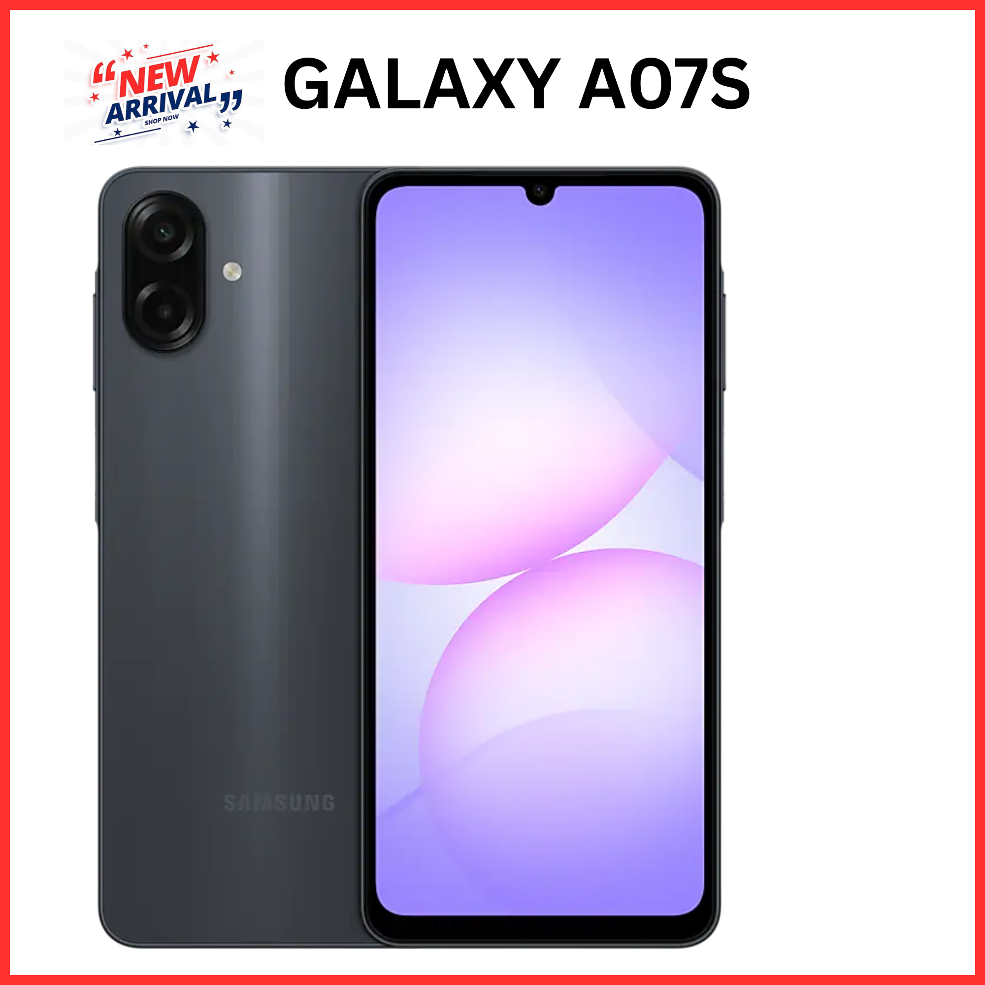 [Limited Offer] New Arrival 🔥🔥🔥 Brand New Samsung Galaxy A07S 64GB+4GB MTK Helio G99+ 6.7" 90Hz 50MP AI Camera 5000mAh 25W IP54 Waterproof Android 16 Type-C Charge Smart Phones 6X OS Upgrades phone