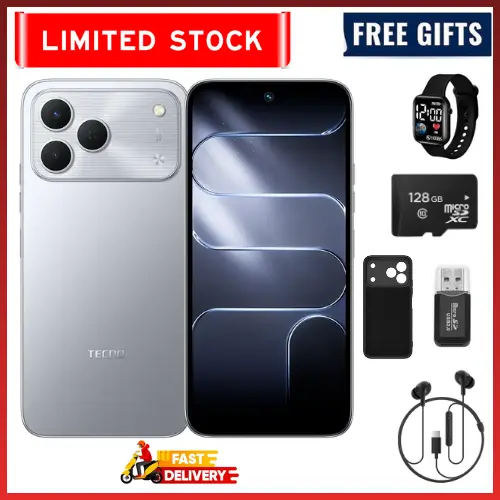 LIMITED STOCKS!!!!Brand New Tecno Spark 50 128GB/256GB + UpTo 8GB EXTENDED 6.67'' Camera 50MP Main Camera 45W Super Charging 6700mAh smartphone.COMES WITH FREE GIFTS