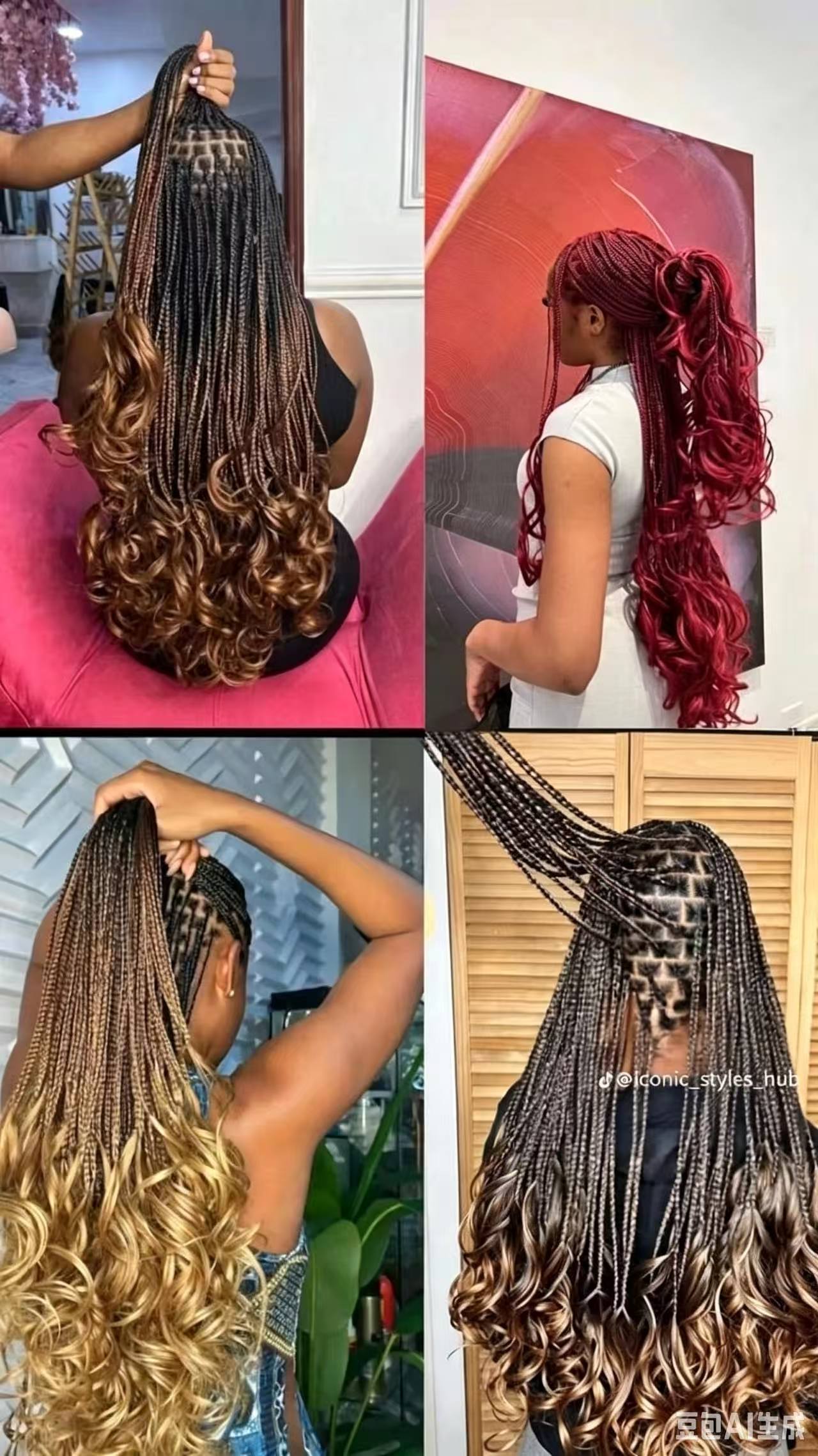 【Mix & Match 3 Colors】MISS GLOW French Curly Braiding Hair 24 Inch – Choose 3 Colors, 3 Packs (150g Each, 450g Total) – Synthetic Hair Extensions Wig ladies fashion long curly