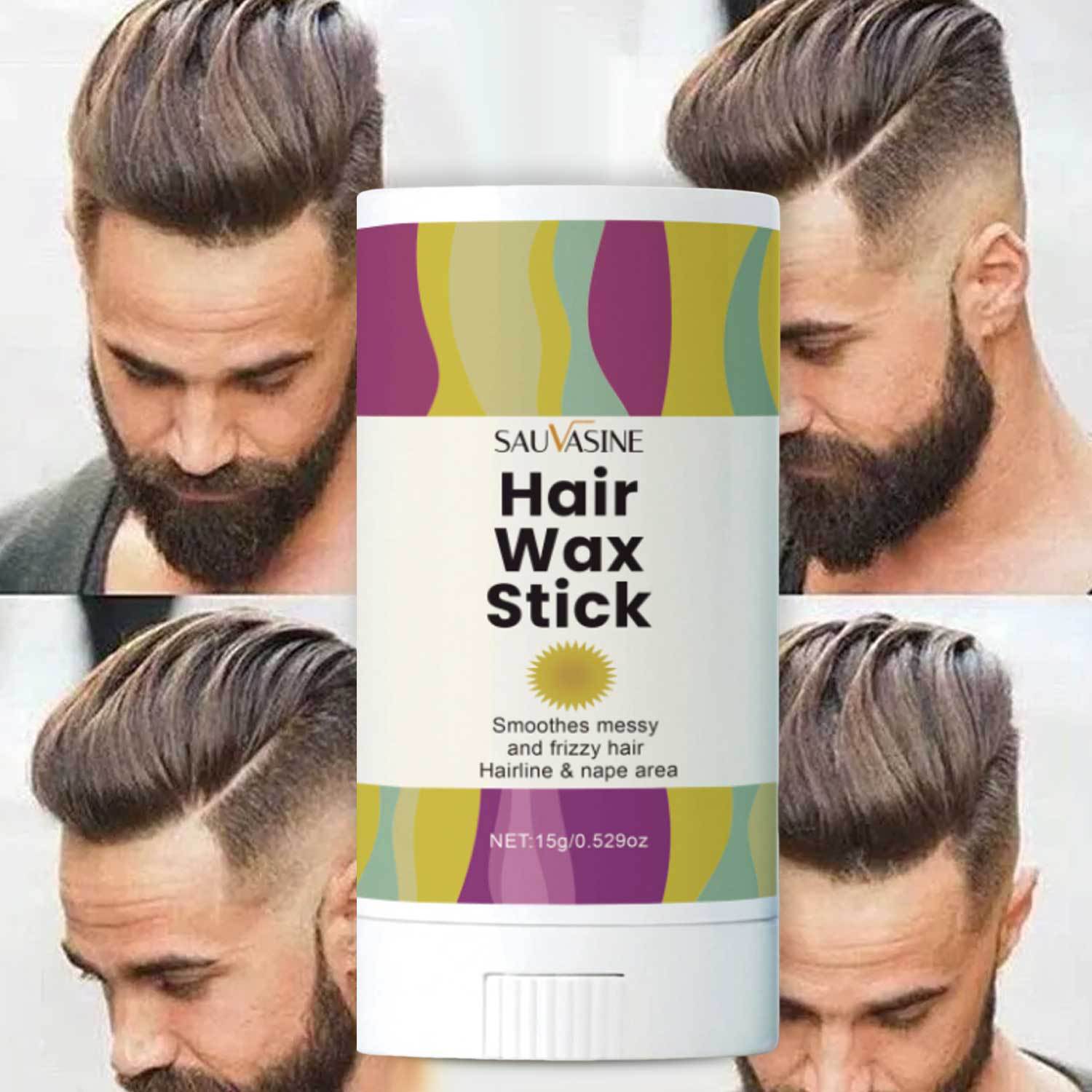 Hair Wax Stick 15g, Edge Control & Flyaway Tamer for Hairline, Nape & Baby Hair, Non-Greasy Slick Styling Stick for Braids, Wigs & Natural Hair