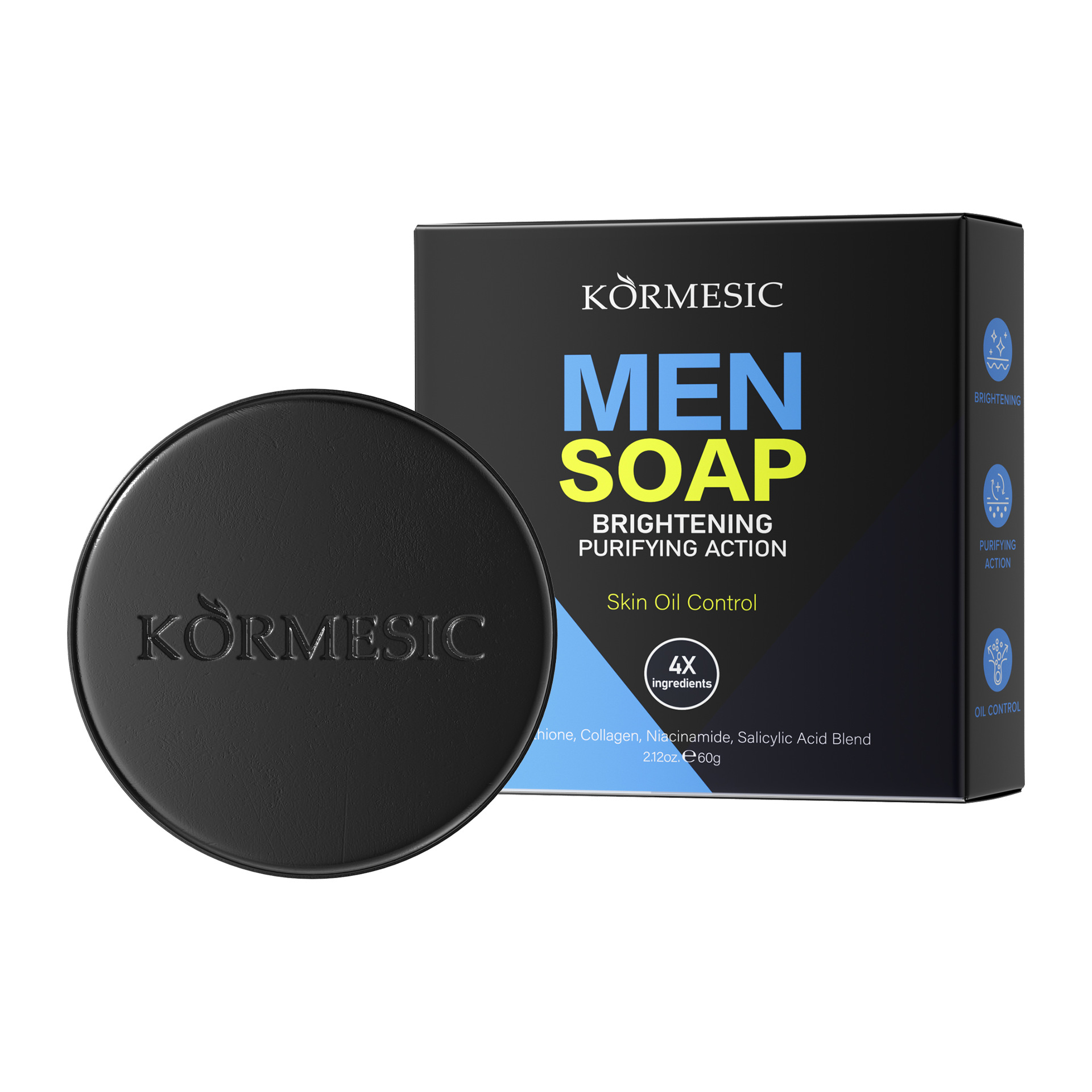 African Black Soap Bar 100g with Shea Butter, Natural Deep-Cleansing Soap for Face & Body, Hydrating & Nourishing Daily Cleanser for All Skin Types