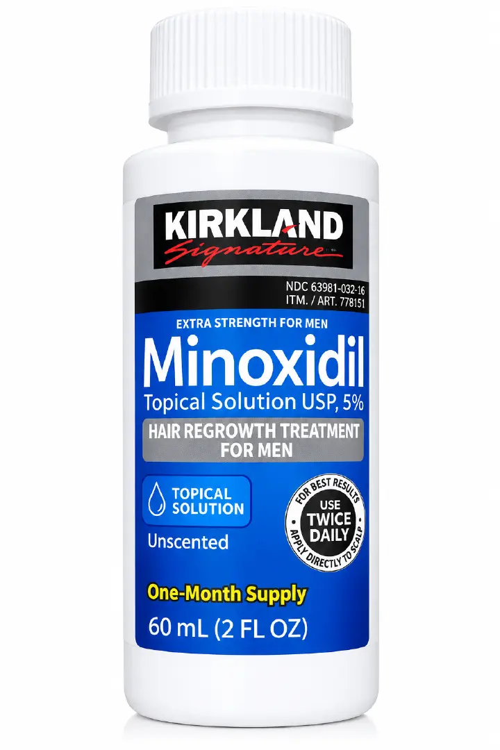 Kirkland Signature Minoxidil 5% Topical Solution for Men 60ml – Extra Strength Hair Regrowth Treatment