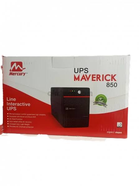 Mercury Maverick 850VA UPS Line Interactive UPS, power backup UPS, Black (1YR WRTY)