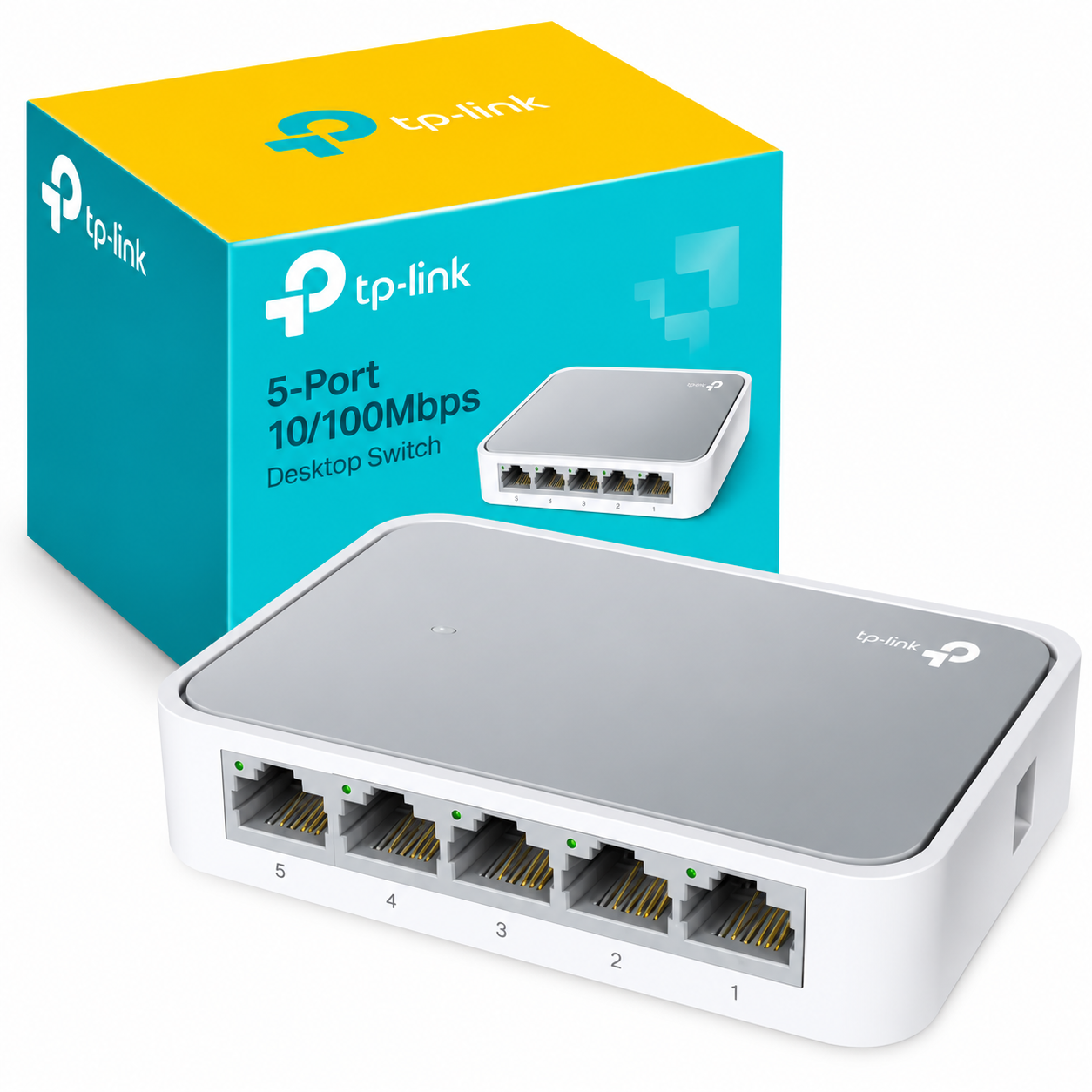 TP-Link TL-SF1005D 5-Port 10/100Mbps Ethernet Switch – Plug & Play Desktop Network Switch