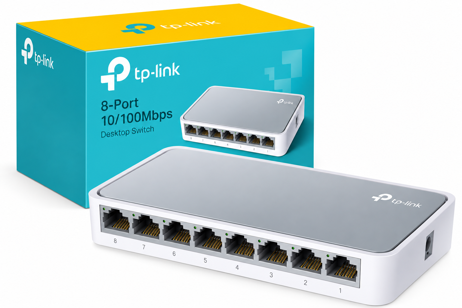 TP-Link TL-SF1008D 8-Port 10/100Mbps Ethernet Switch – Plug & Play Desktop Network Switch