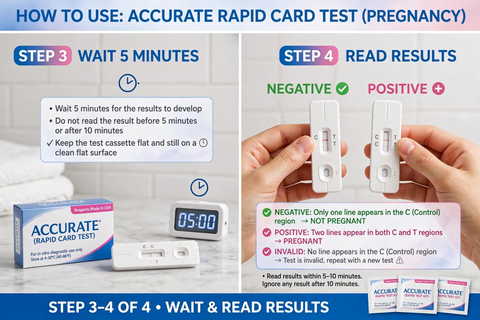 ACCURATE Rapid Card Pregnancy Test Kit -  Test | Early Detection Home HCG Pregnancy Test Cassette | Over 99% Accurate | Rapid Results in 5 Minutes | In Vitro Diagnostic Use