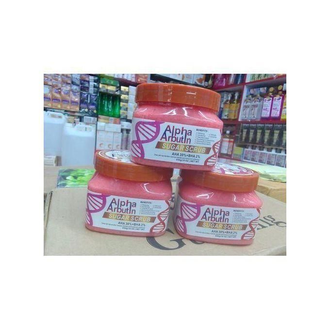 Alpha Arbutin Sugar Scrub AHA 30%+BHA 2% 650g + Free Exfoliating Gloves. - 650g