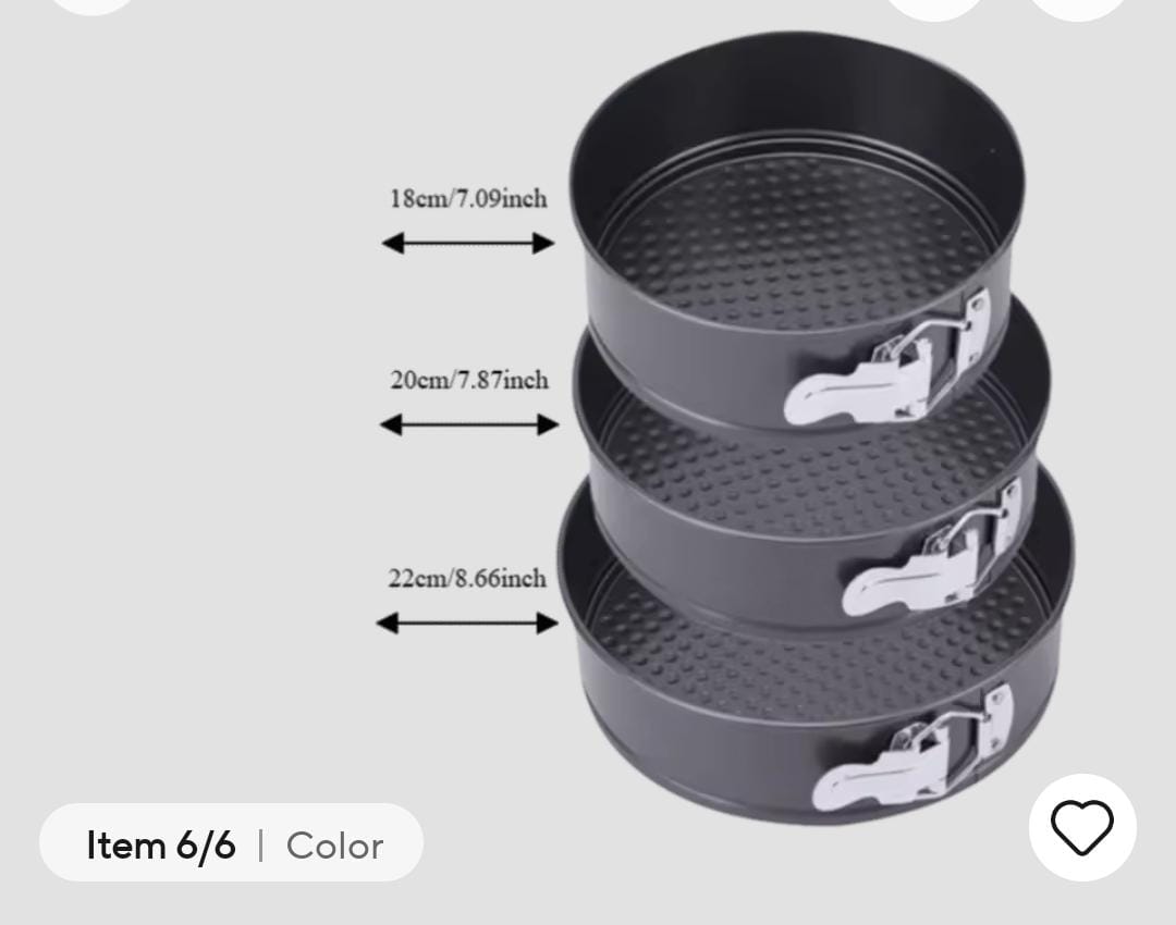 CLEARANCE OFFER 3Pcs Non-Stick Round Cake Mould Set - Stackable Design for Convenient Storage.