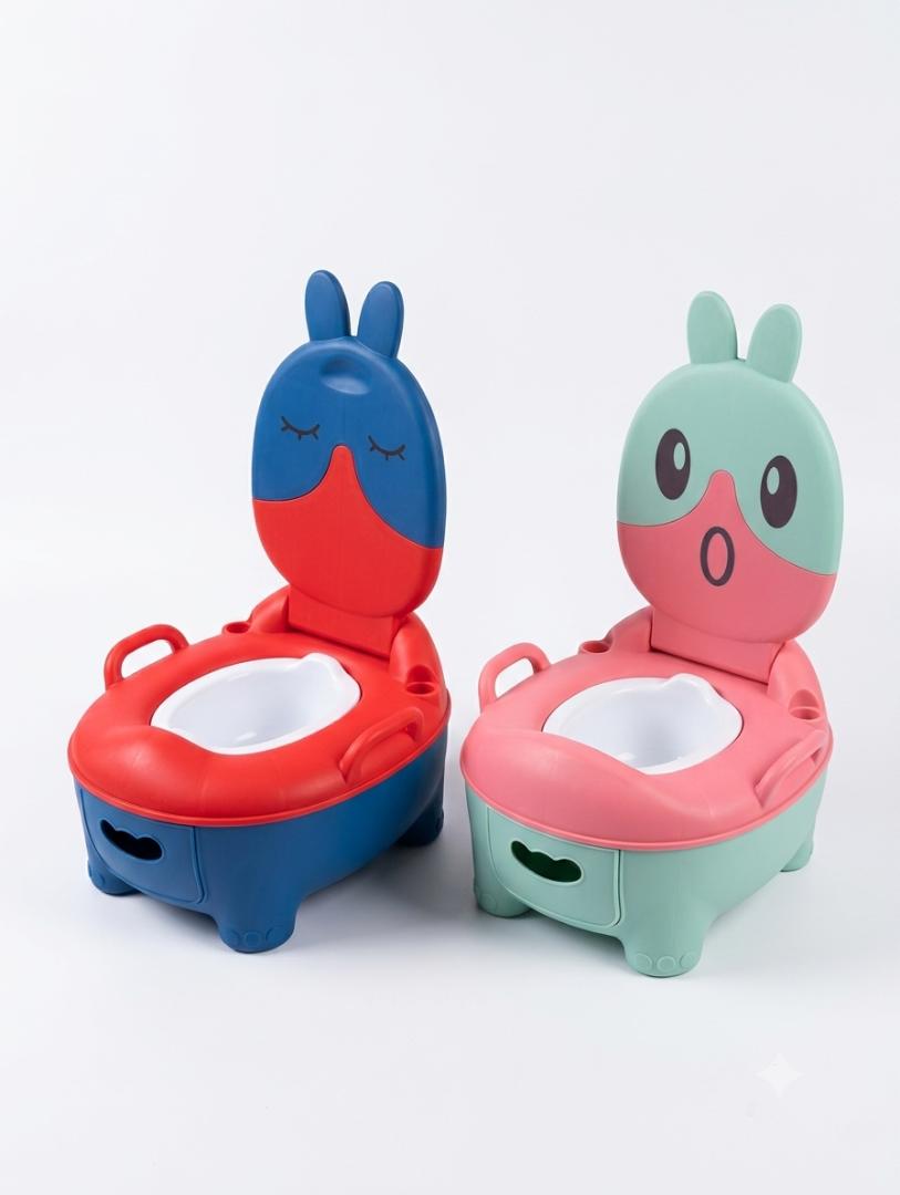 Ergonomic Bunny-Eared Toddler Potty Training Chair with Lid