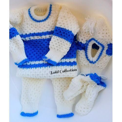 4pc Woolen Newborn receiving clothes/gift set, socks, cap, trouser, sweater