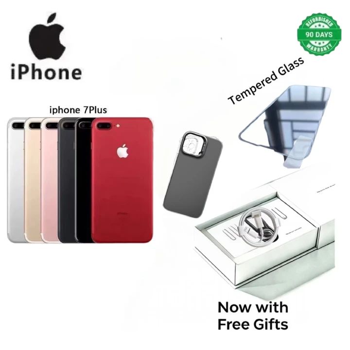 Refurbished Smartphone iPhone 7 Plus 32GB + 3GB RAM, 12MP + 8MP Cameras, 5.5-inch Display with Fingerprint Unlock Unlock the mobile phone - worldwide use Support WhatsApp