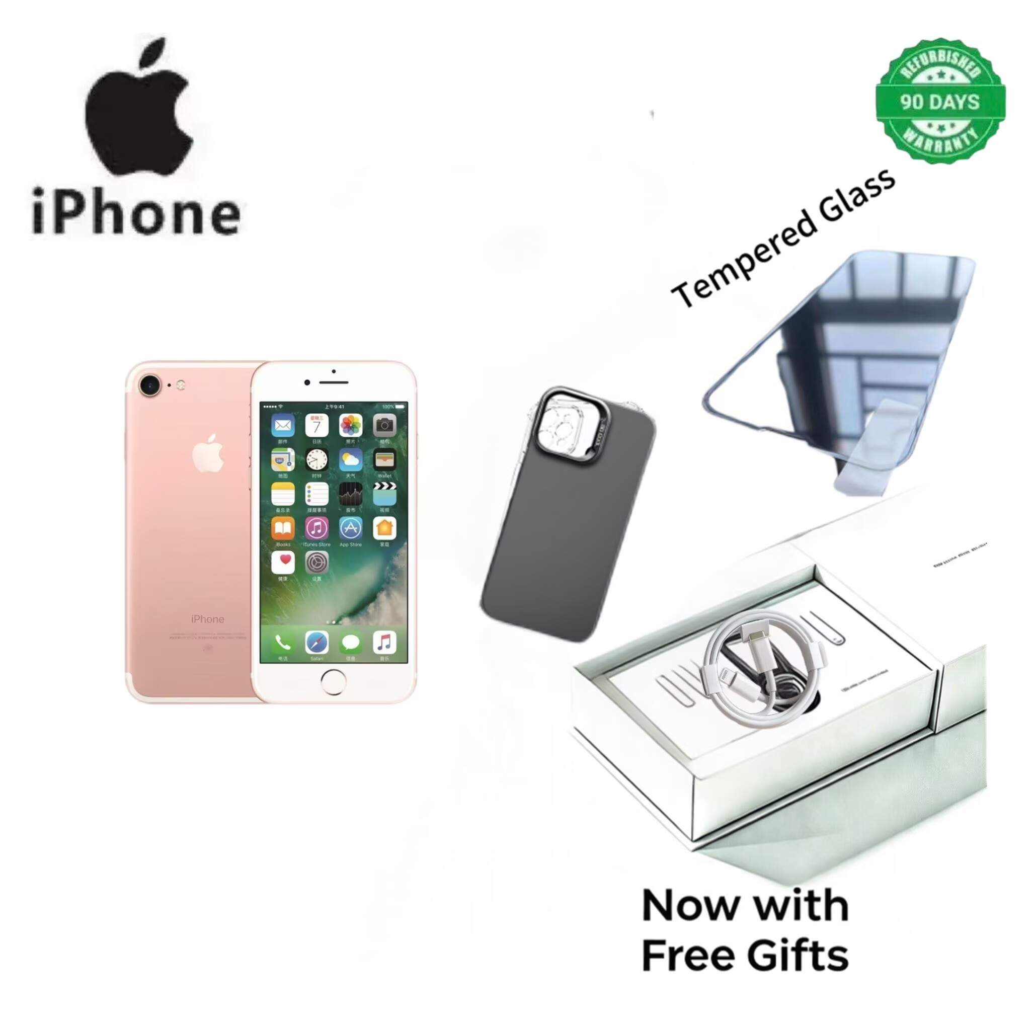 Refurbished smartphone iphone 7 128GB+2GB 12M+7MP 4.7 inch256G/128G/32G apple with fingerprint iphone7  Unlock the mobile phone - worldwide use