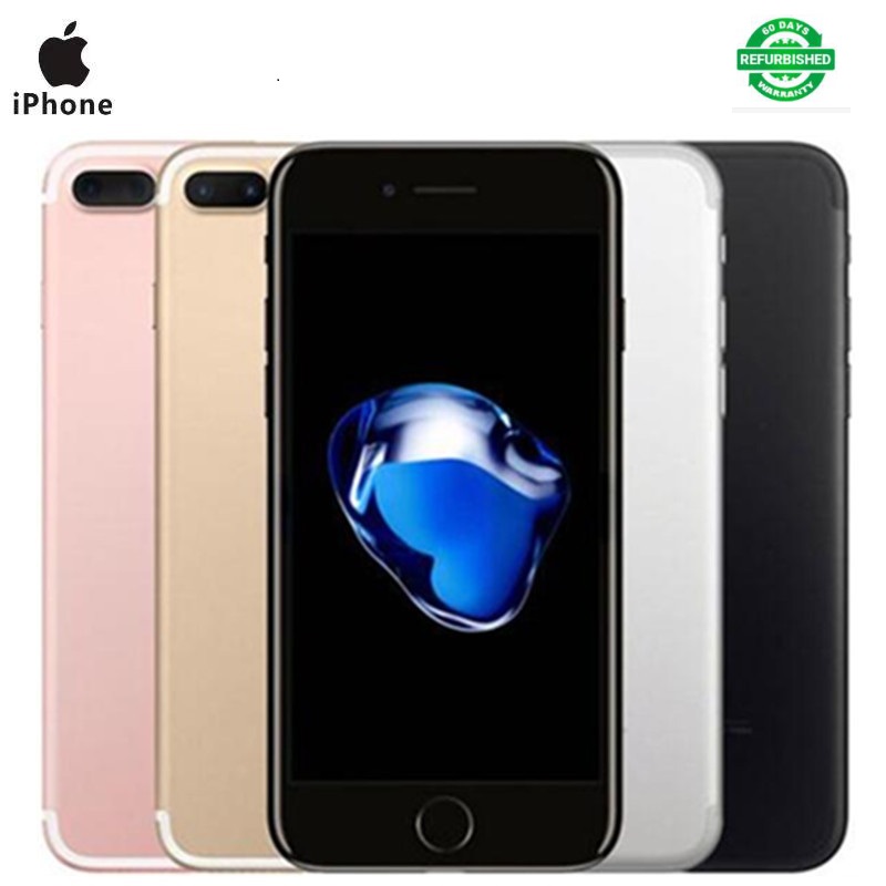 Refurbished Smartphone iPhone 7 Plus 32GB + 3GB RAM, 12MP + 8MP Cameras, 5.5-inch Display with Fingerprint Unlock Unlock the mobile phone - worldwide use Support WhatsApp