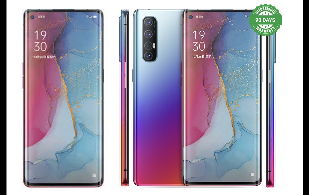 Refurbished Phone OPPO Reno3 Pro 13(8+5)GB RAM 90hz AMOLED Curved Screen 128GB Stoarge in-Display Fingerprint 48MP+32MP 4025 mAh 5G Snapdragon 765G OPPO Reno 3 Pro Smart
