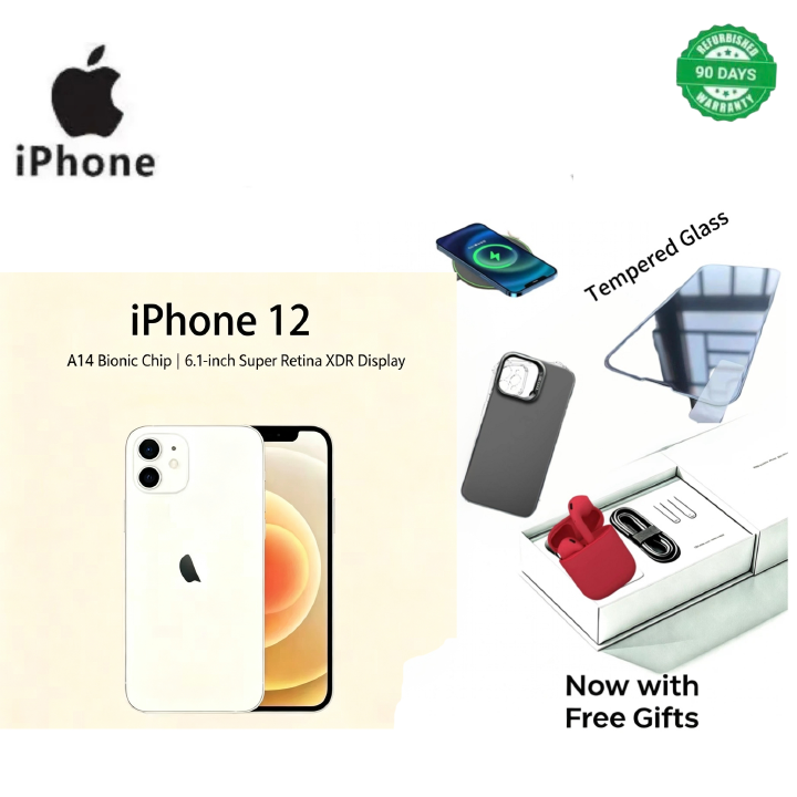 Refurbished Phone Apple iPhone 12 6.1 inch 4GB+64GB/128GB/256GB dual sim clean screen with face id 12mp+12mp 2815mah smartphone iphone12