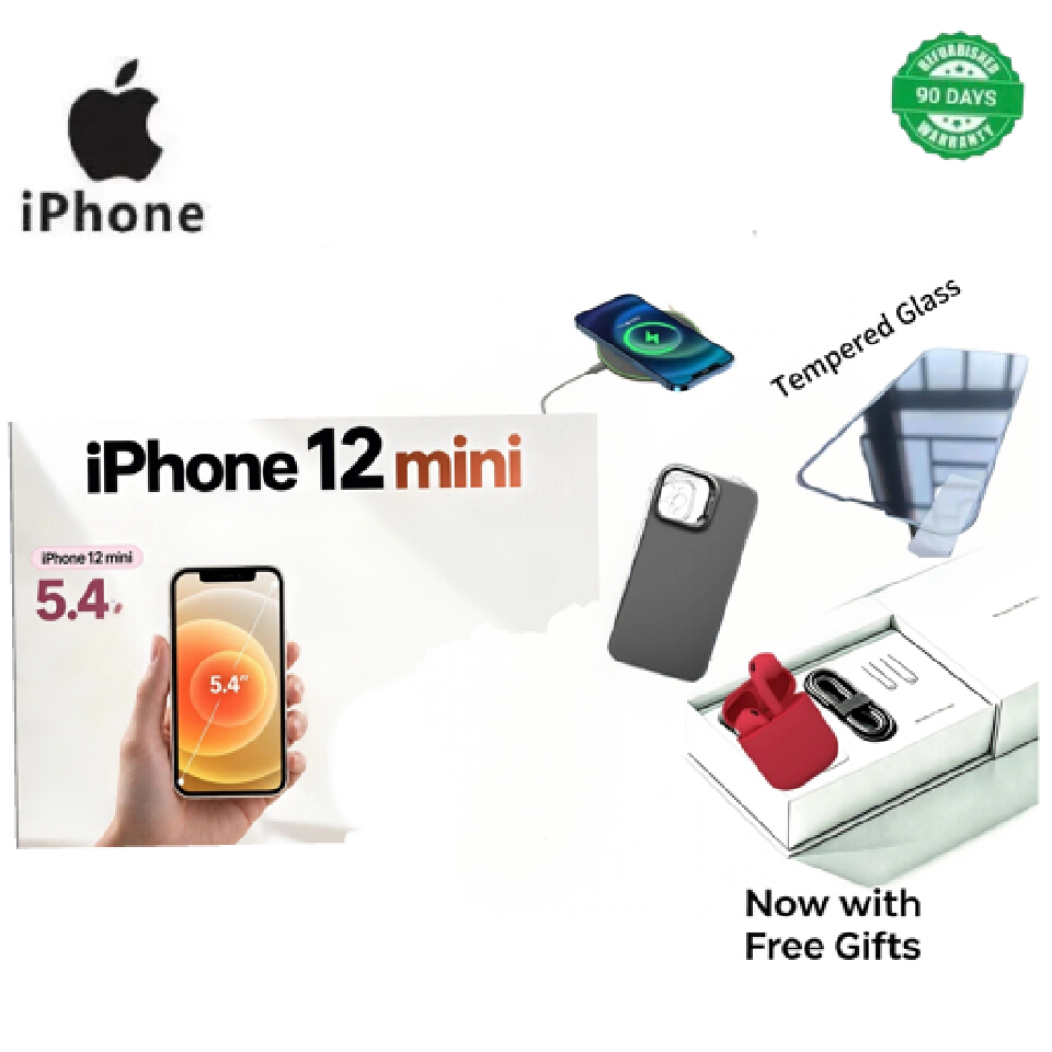 Apple iPhone 12 Mini 128GB 4GB RAM 5G Speed A14 Bionic 5.4" Super Retina XDR OLED Dual SIM HOLD 12MP Camera 2227mAh Fast Charging Battery Pre-Owned Abroad Warranty iOS with Face ID System