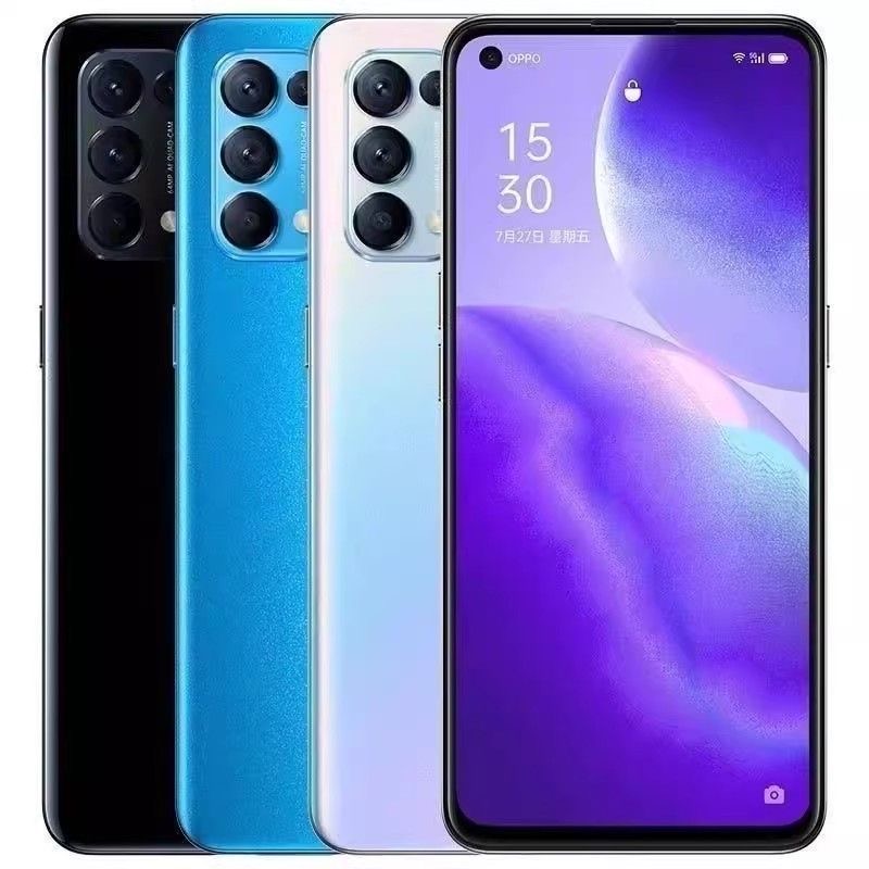 Refurbished Phone OPPO Reno5 Reno 5 5g Smartphone 6.43" 4300mAh 8GB+128GB, 12GB+256GB Rear Camera: 64MP Front Camera: 32MP Facial Recognition Unlock No fingerprint unlock
