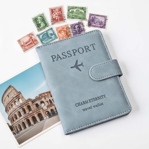 Passport Holder for Travel Essentials, Passport Wallet Cover Case for Travel Must Haves Accessories,Passport Book Holders for Women and Men(blue)