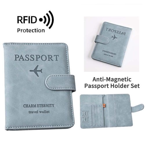 Passport Holder for Travel Essentials, Passport Wallet Cover Case for Travel Must Haves Accessories,Passport Book Holders for Women and Men(blue)