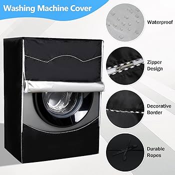 80 × 60 × 45cm Front-Load Washing Machine Protective Cover Organizer for Models up to 12kg – Silver or Black