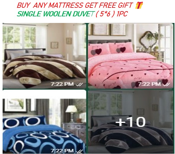 5 by 6 by 8 Inches Johari Orthopedic Fibre Mattress Quilted Soft Cover Heavy Duty Construction Supportive Comfort Modern Bedroom Design 12 Months Warranty FREE GIFT 🎁 SINGLE WOOLEN DUVET (1pc)