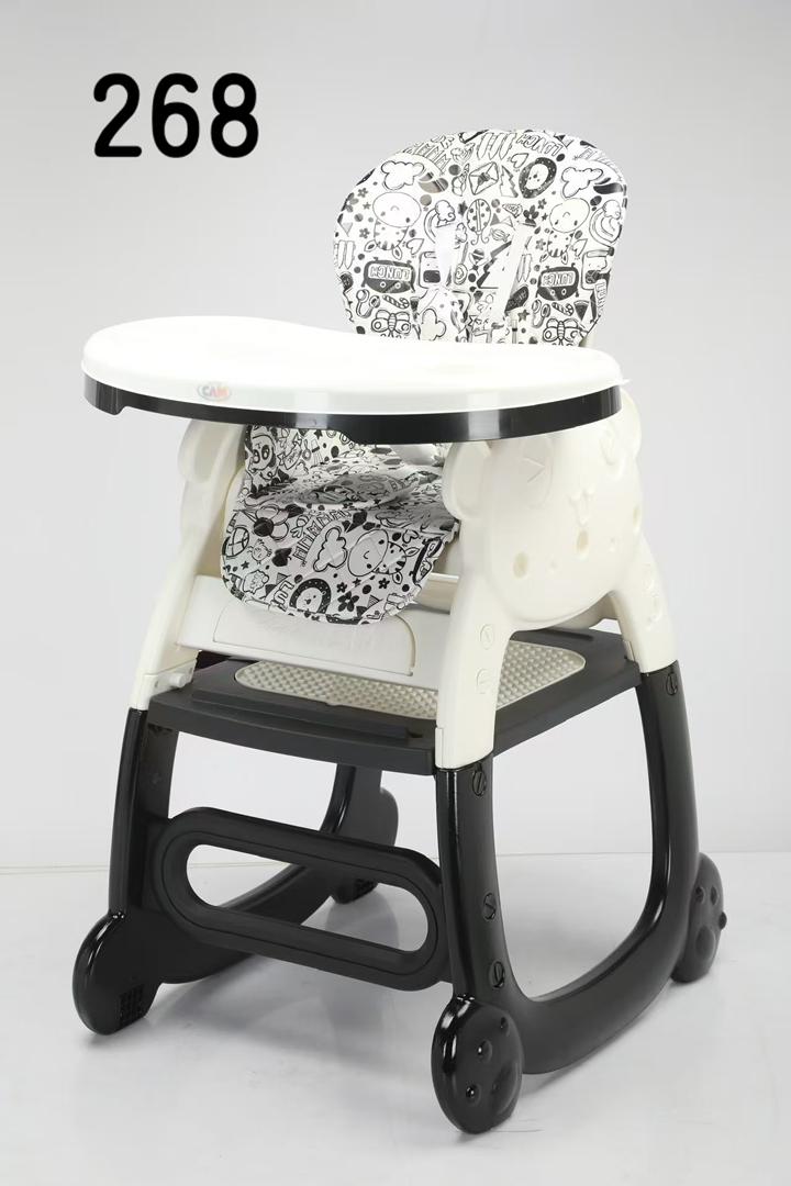 3 in 1 Baby Feeding Chair with Removable Tray Adjustable Height Comfortable Seat Safety Harness Convertible High Chair Toddler Dining Chair Stable Support