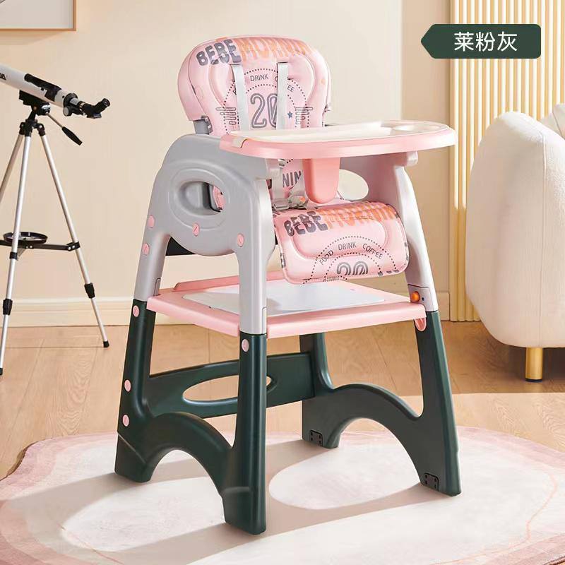 3 In 1 Convertible Baby High Chair Toddler Feeding Seat and Play Table Set Adjustable Kids Dining Chair Multifunctional Infant Mealtime Furniture Comfortable Practical Home Nursery