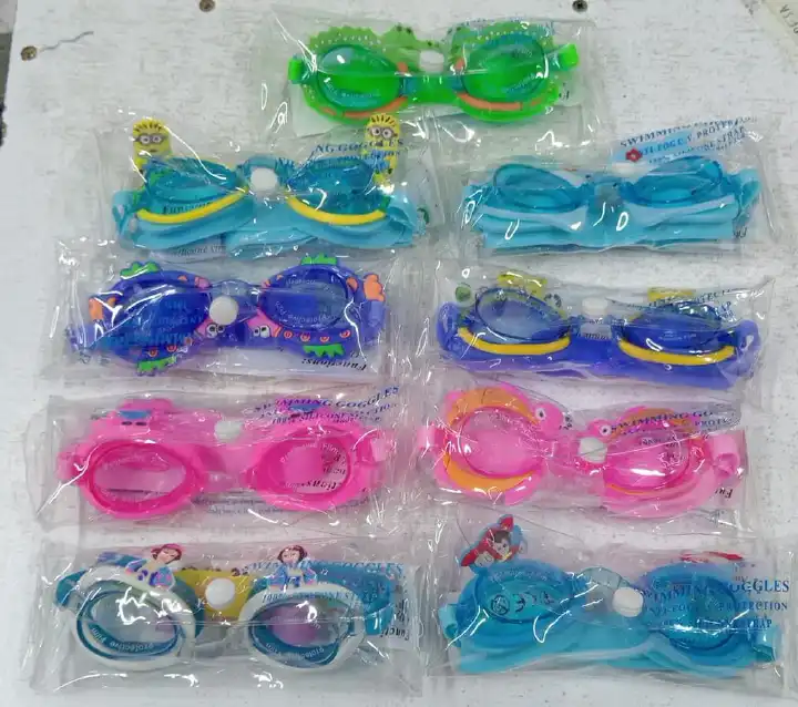 Cartoon Themed Swimming Goggles Kids Adjustable Comfortable Fit Anti Fog Clear Vision Eye Protection Waterproof Pool Beach Swimming Training Recreation