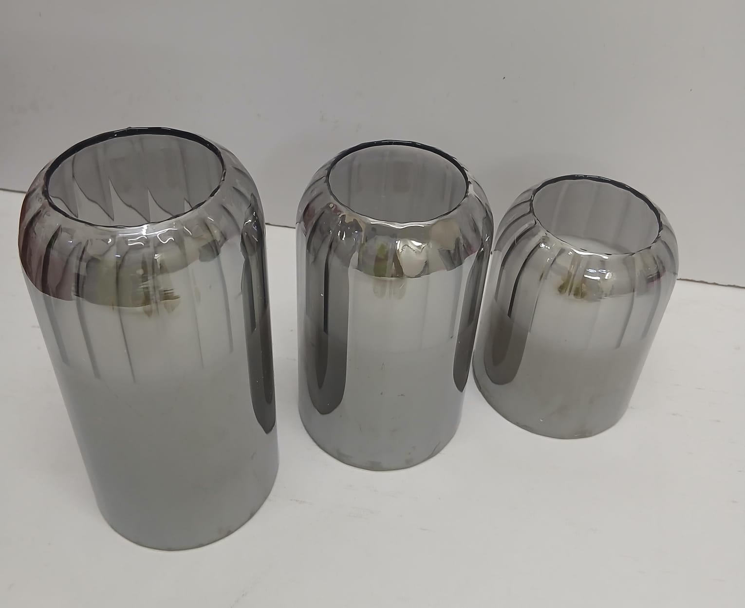 Hot Sale  3-in-1 Advanced Glass LED Candle Decorative Light – Grey | Modern Home & Halloween Decor