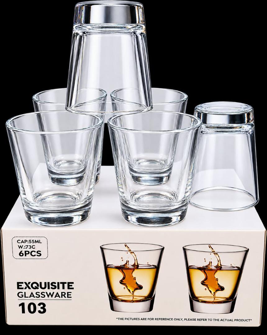 6PCS TOT GLASS  Capacity 55ml