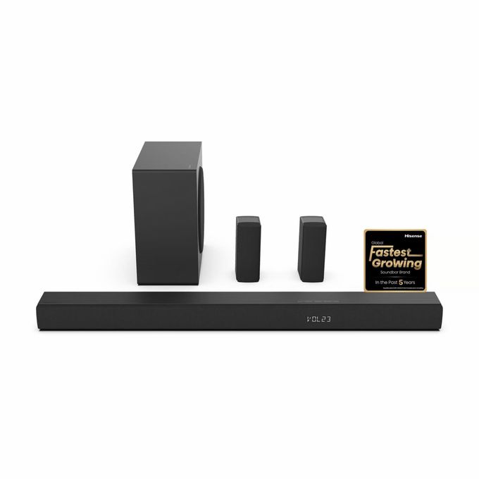 Hisense Soundbar 540 Watts 5.1 Channel HS5100 Sound bar Music system Dolby Audio DTS Virtual X, Bluetooth WIRELESS SUBWOOFER Speaker HisenseHS5100 Soundbar Music System Hisense3.1CH + TV Guard+Bracket