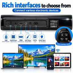 Vitron soundbar system V535SB 11500watts PMPO 5.1CH  high quality Bluetooth Sound Bar System with deep bass Subwoofer system AC/DC HDMI ARC USB & AUX Vitron Sound bar music system Remote Controlled