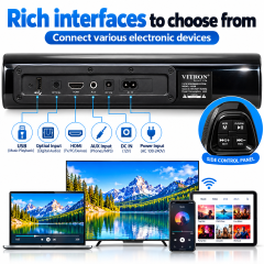 Vitron soundbar system V535SB 11500watts PMPO 5.1CH  high quality Bluetooth Sound Bar System with deep bass Subwoofer system AC/DC HDMI ARC USB & AUX Vitron Sound bar music system Remote Controlled