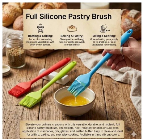 Silicone Pastry Brush - Heat Resistant, Food Grade, Silicone Heat Resistant is an essential kitchen tool designed for versatility and ease of use