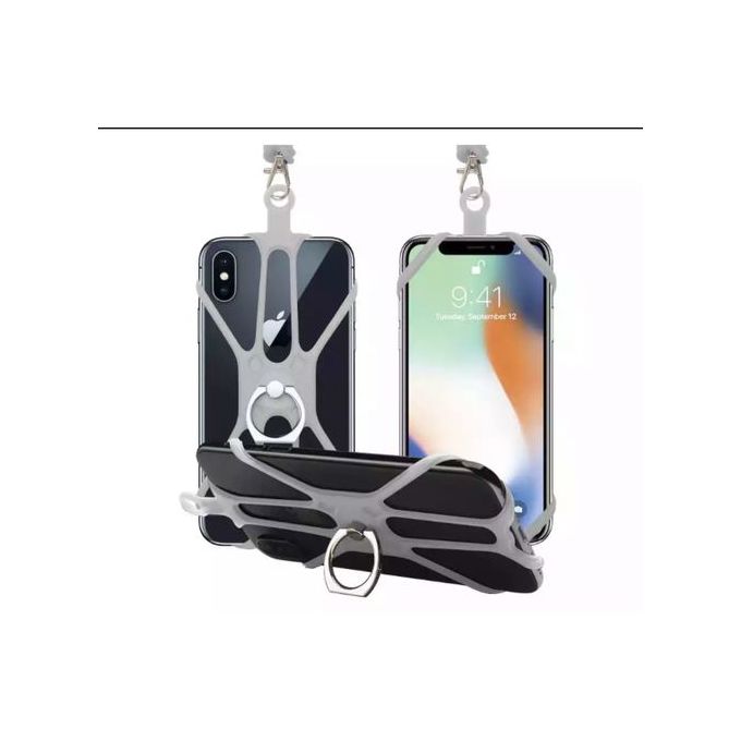 Universal Phone Lanyard with Ring Grip Holder | Adjustable Anti-Drop Crossbody Strap & Finger Ring Kickstand for iPhone, Samsung & All Smartphones