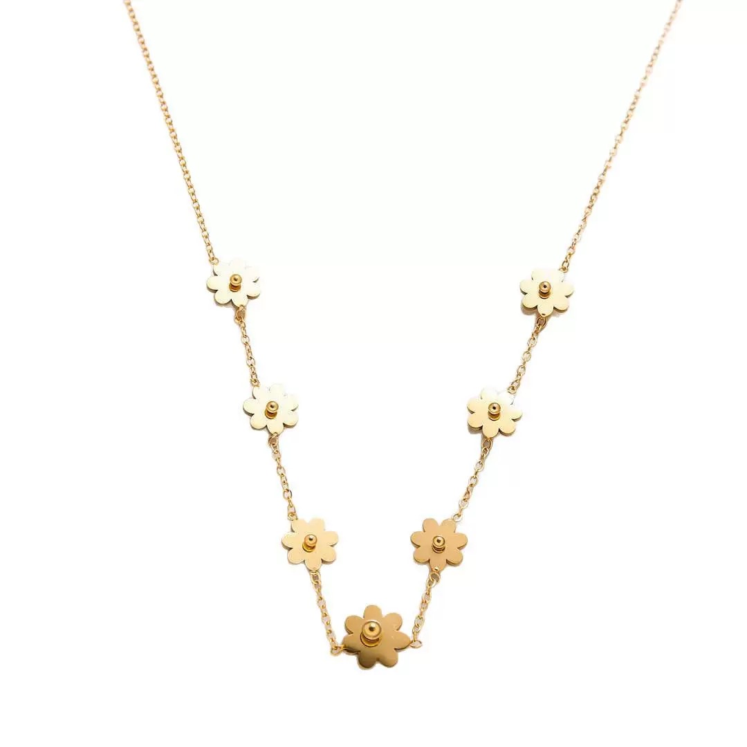 Delicate Gold Daisy Charm Necklace – Aesthetic Floral Collar Chain, Perfect Birthday Gift for Her