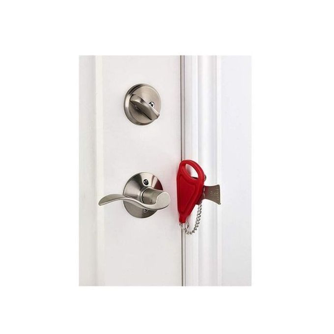 Security Portable Door Lock Heavy Duty Jammer – No-Drill Travel Safety Lock for Hotel Rooms, Apartments, and Bedrooms