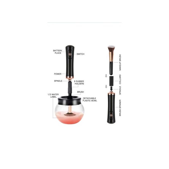 Portable Automatic Makeup Brush Cleaner Set – Fast Electric Spinner & Quick Dryer for All Brush Sizes