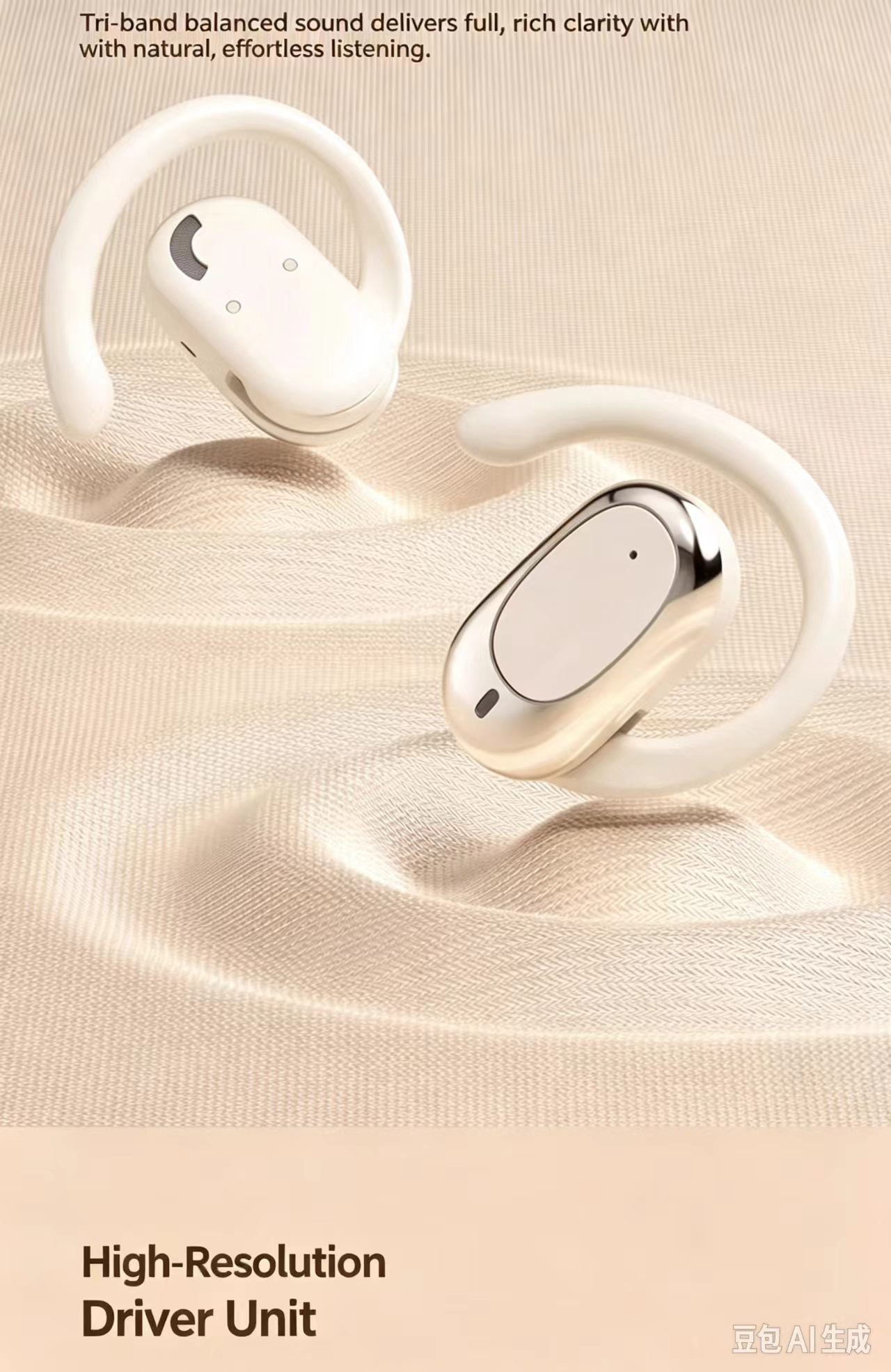 Burmester 2025 New Open‑Ear Hook‑Style Bluetooth Headphones, Non‑in‑Ear, Noise‑Cancelling, Sports‑Ready, Ultra‑Long Battery Life