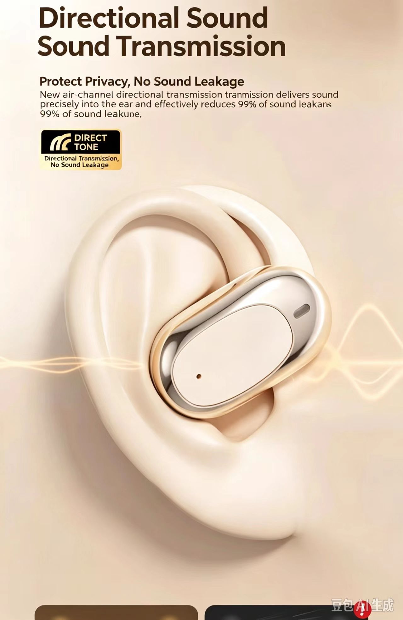 Burmester 2025 New Open‑Ear Hook‑Style Bluetooth Headphones, Non‑in‑Ear, Noise‑Cancelling, Sports‑Ready, Ultra‑Long Battery Life