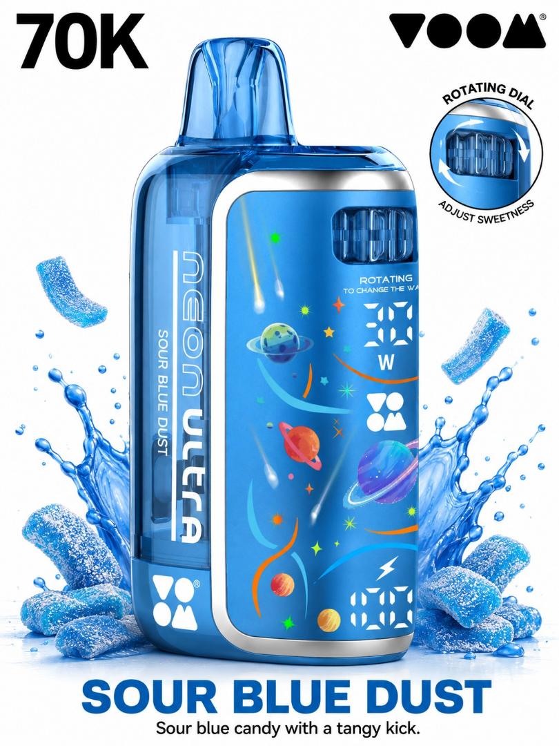 70000 Puffs Voom  Disposable Vape - Type-C rechargeable charging, a visible e-liquid display,  an adjustable 10–30W power range , a  dual-mesh coil, Contains 5% nicotine, Live on-screen power level .