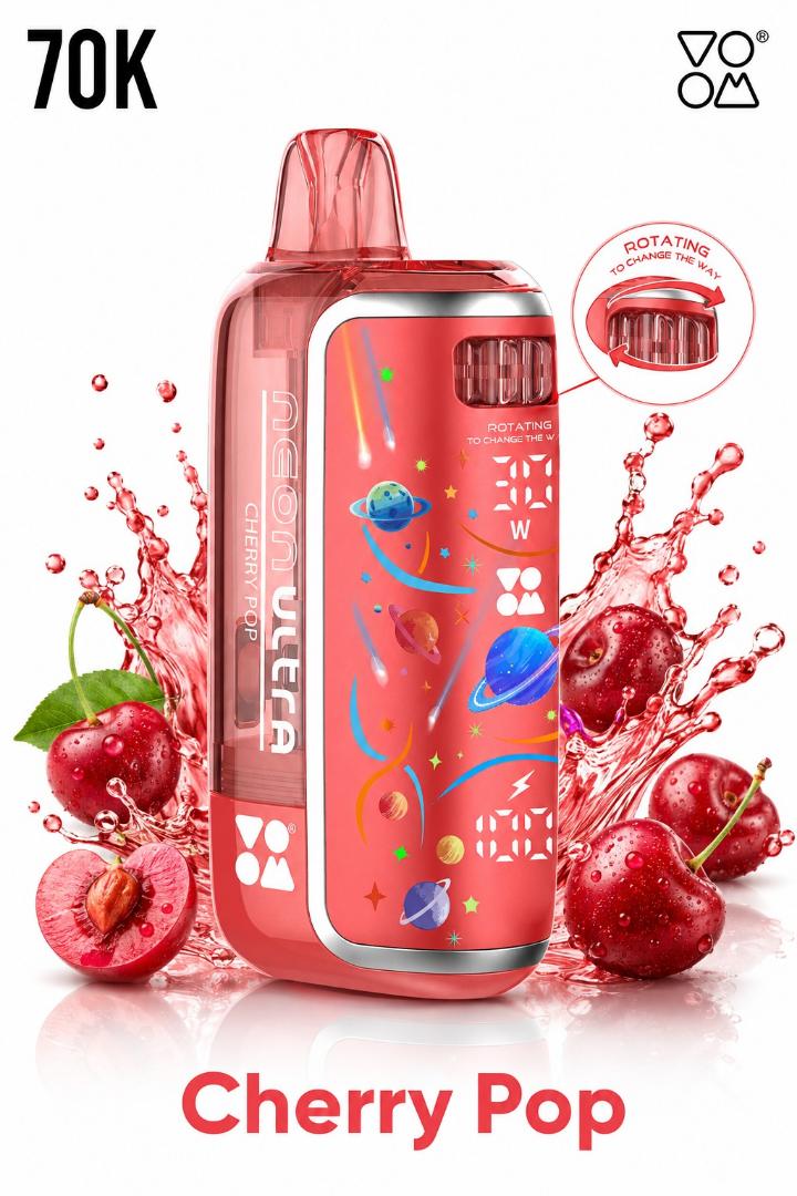 70000 Puffs Voom  Disposable Vape - Type-C rechargeable charging, a visible e-liquid display,  an adjustable 10–30W power range , a  dual-mesh coil, Contains 5% nicotine, Live on-screen power level .