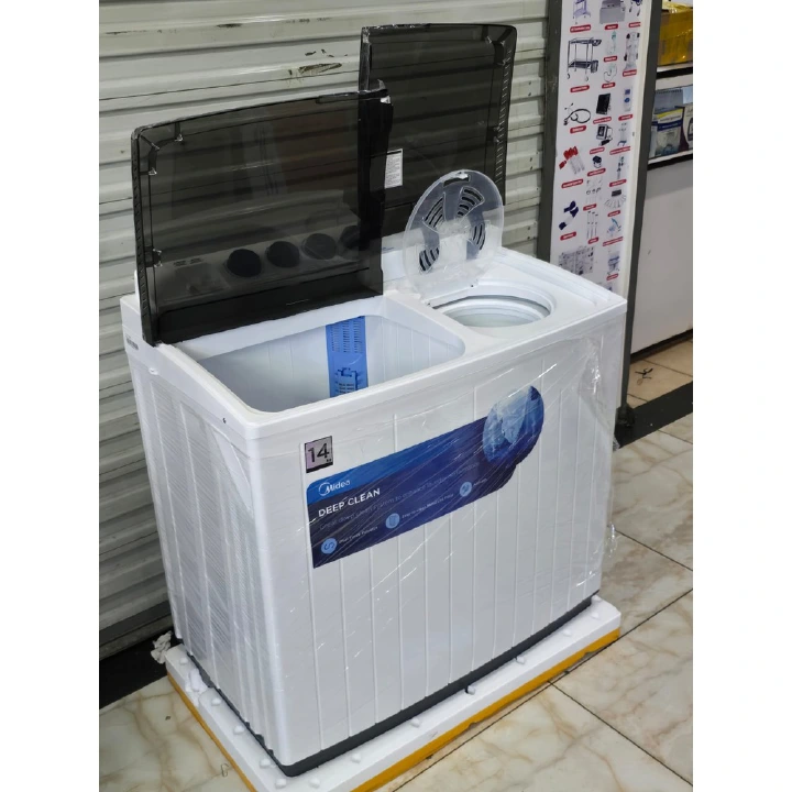 Midea 14kg Twin Tub Semi-Automatic Washing Machine MT100W140/WG – Wash & Spin