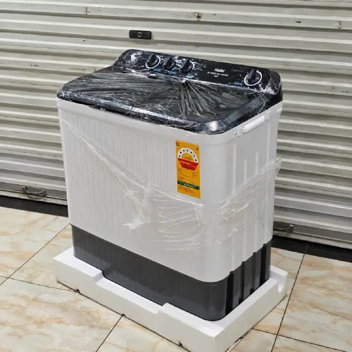 Haier 10kg Twin Tub Semi-Automatic Washing Machine with 6kg Spin Capacity & Fresh Air System – HTW100-M1217