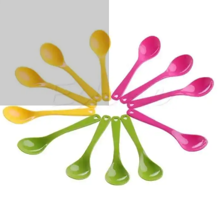 PREMIUM QUALITY BPA FREE BABY PLASTIC SPOONS.MIXED COLORS BABY SPOONS.SMALL SIZE SPOONS.12 PIECES BABY SPOONS.DOZEN OF BABY SPOONS