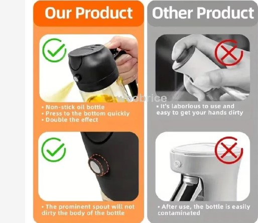 🍒2 in 1 Oil Jar Sprayer & Dispenser 600ml – Premium Kitchen Oil Control Bottle🩸🩸modern kitchen essential designed for precision, convenience, and healthier cooking habits. Whether you are frying, g