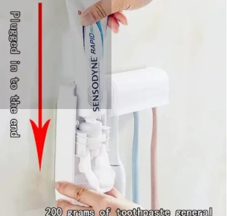 PRICE DROP! PROMOTION PRICE! 🤑DONT MISS OUT🦋Family Dustproof Toothpaste Wall Mounted Kids Hands Free Toothpaste Squeezer Holder Toothpaste Dispenser Set