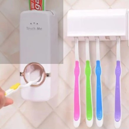 PRICE DROP! PROMOTION PRICE! 🤑DONT MISS OUT🦋Family Dustproof Toothpaste Wall Mounted Kids Hands Free Toothpaste Squeezer Holder Toothpaste Dispenser Set