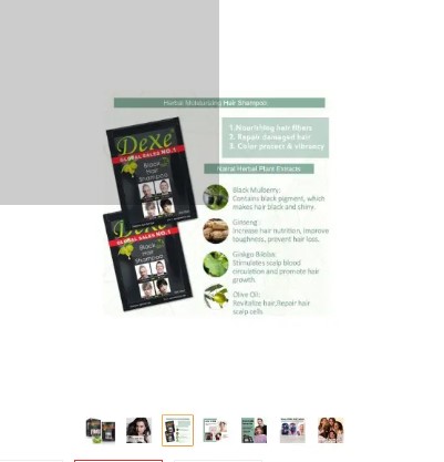 Dexe Dexe Black Hair Shampoo - Instant Hair Dye for Men & Women, 25 ml x 10 Pack, Herbal Ingredients, Long Lasting