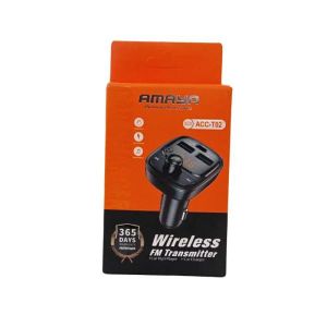 Amaya ACC T02 FM Transmitter Car MP3 Player & Bluetooth Car Adapter, Wireless Audio Receiver, USB Car Charger, Hands-Free Calling, Music Streaming & Phone Charging for Vehicles